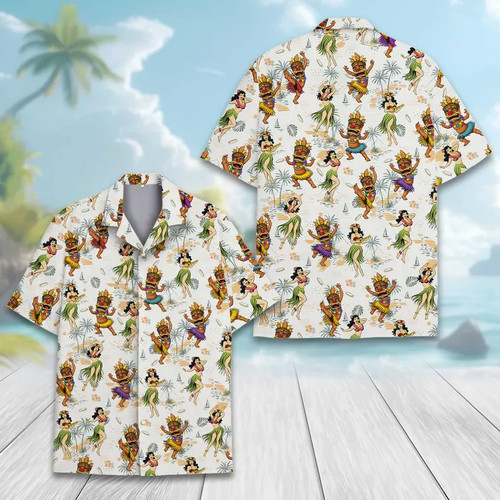 Tiki hula hawaiian shirt - hula,